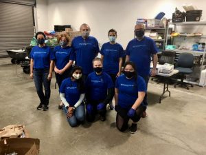 A group volunteering