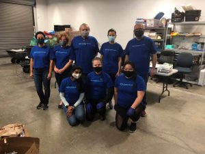 A group volunteering