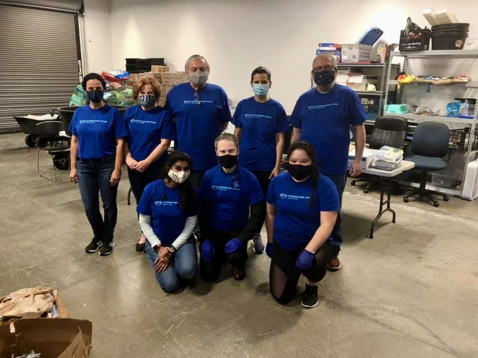 A group volunteering