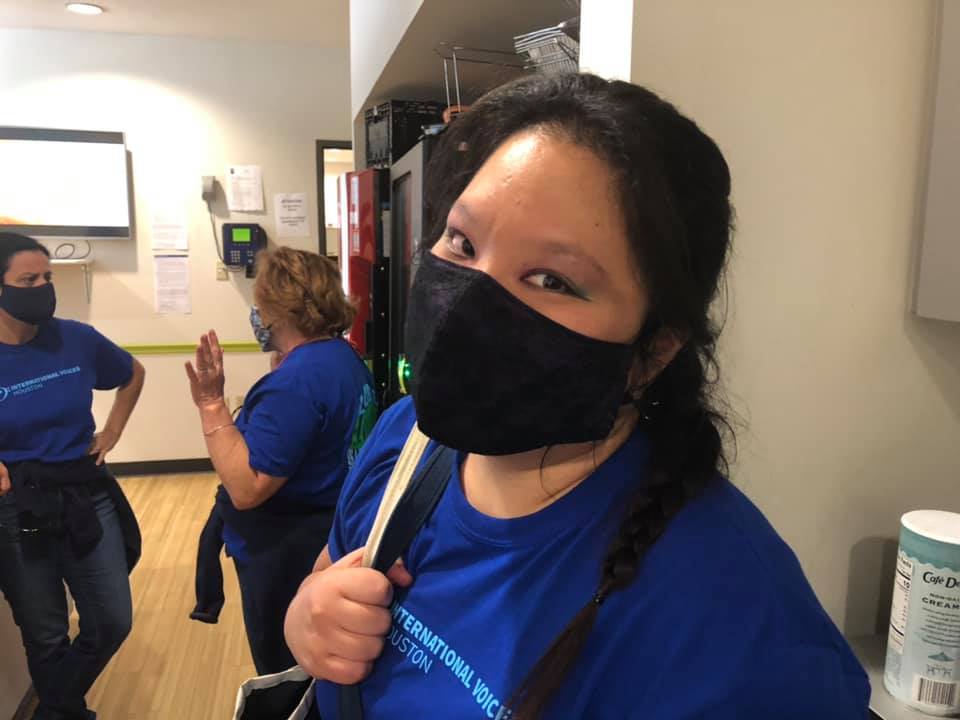 A group volunteering
