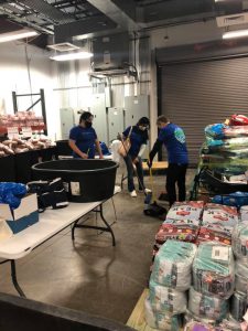 A group volunteering