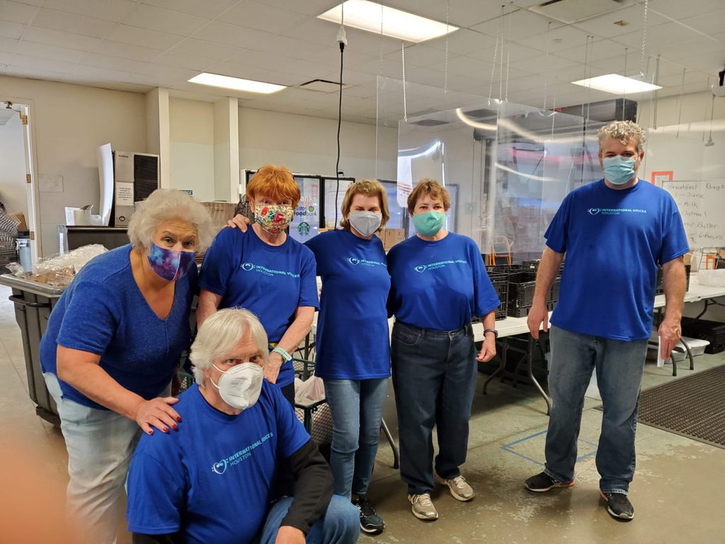 A group volunteering