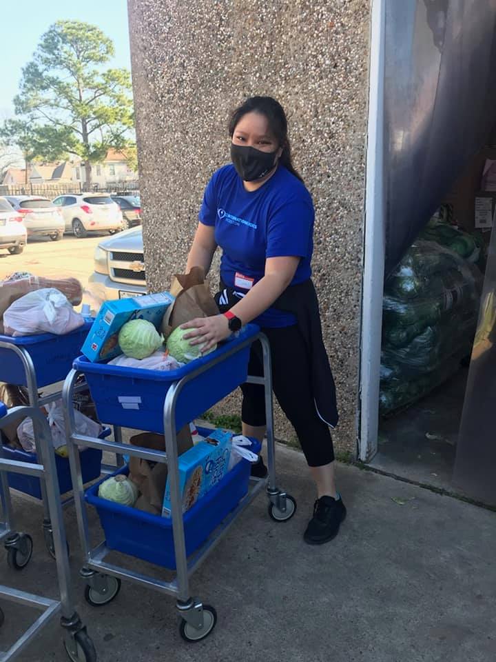 Woman volunteering