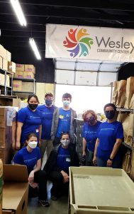 A group volunteering