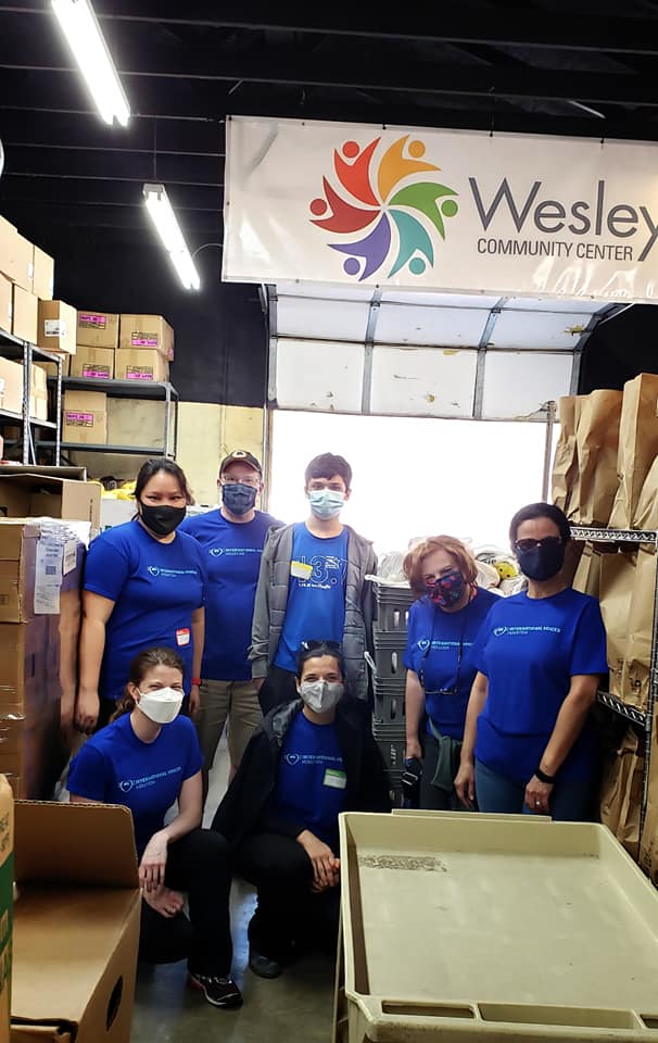 A group volunteering