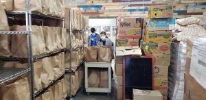 A group volunteering
