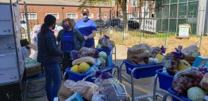 A group volunteering