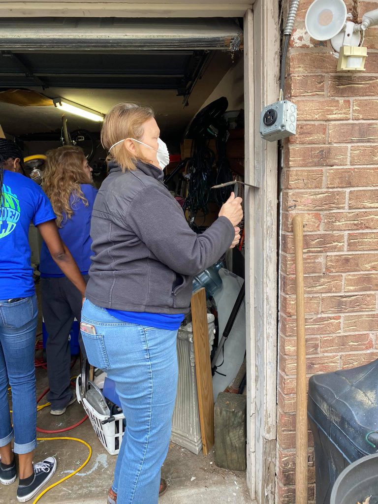 A group volunteering