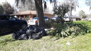 A group volunteering