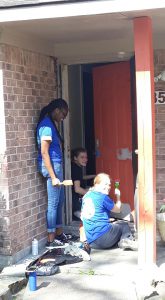 A group volunteering