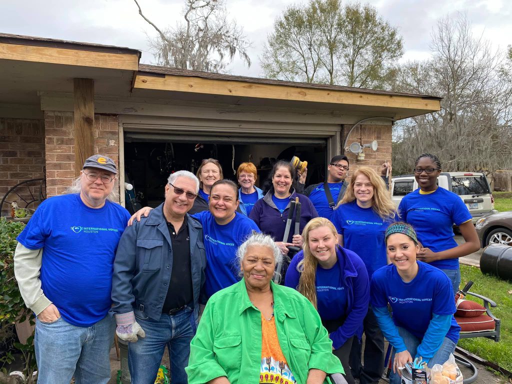 A group volunteering