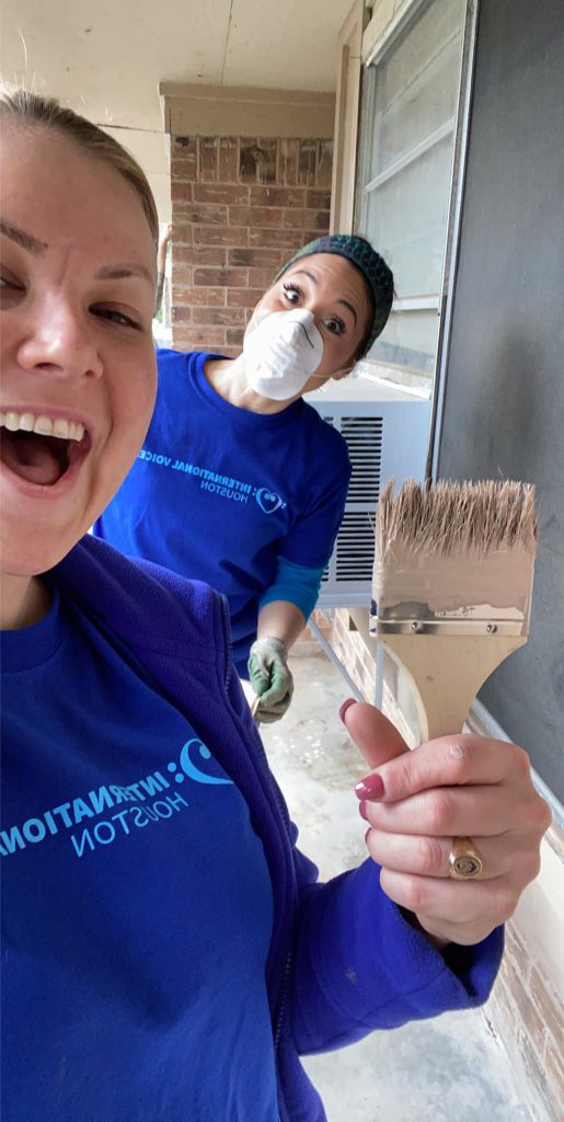 A group volunteering