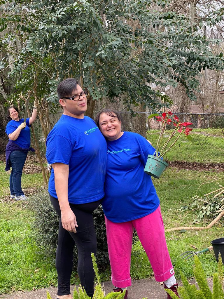 A group volunteering