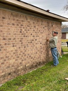 A man volunteering