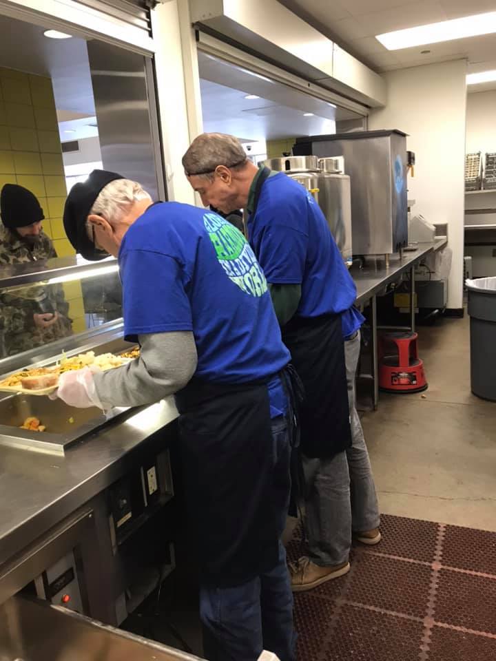 A group volunteering