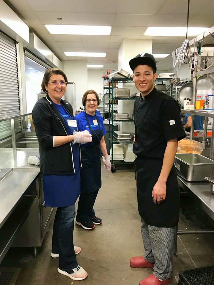 A group volunteering