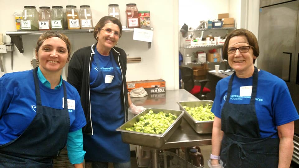 A group volunteering