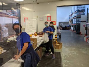 A group volunteering