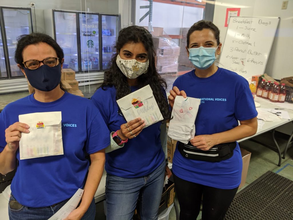 A group volunteering