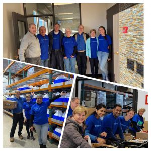 A group volunteering collage
