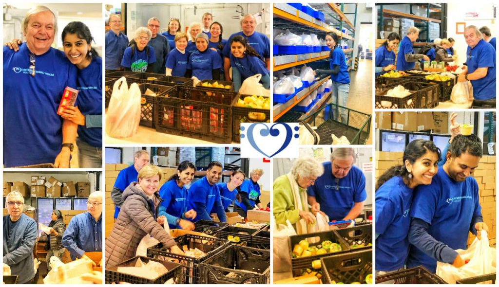 A group volunteering collage